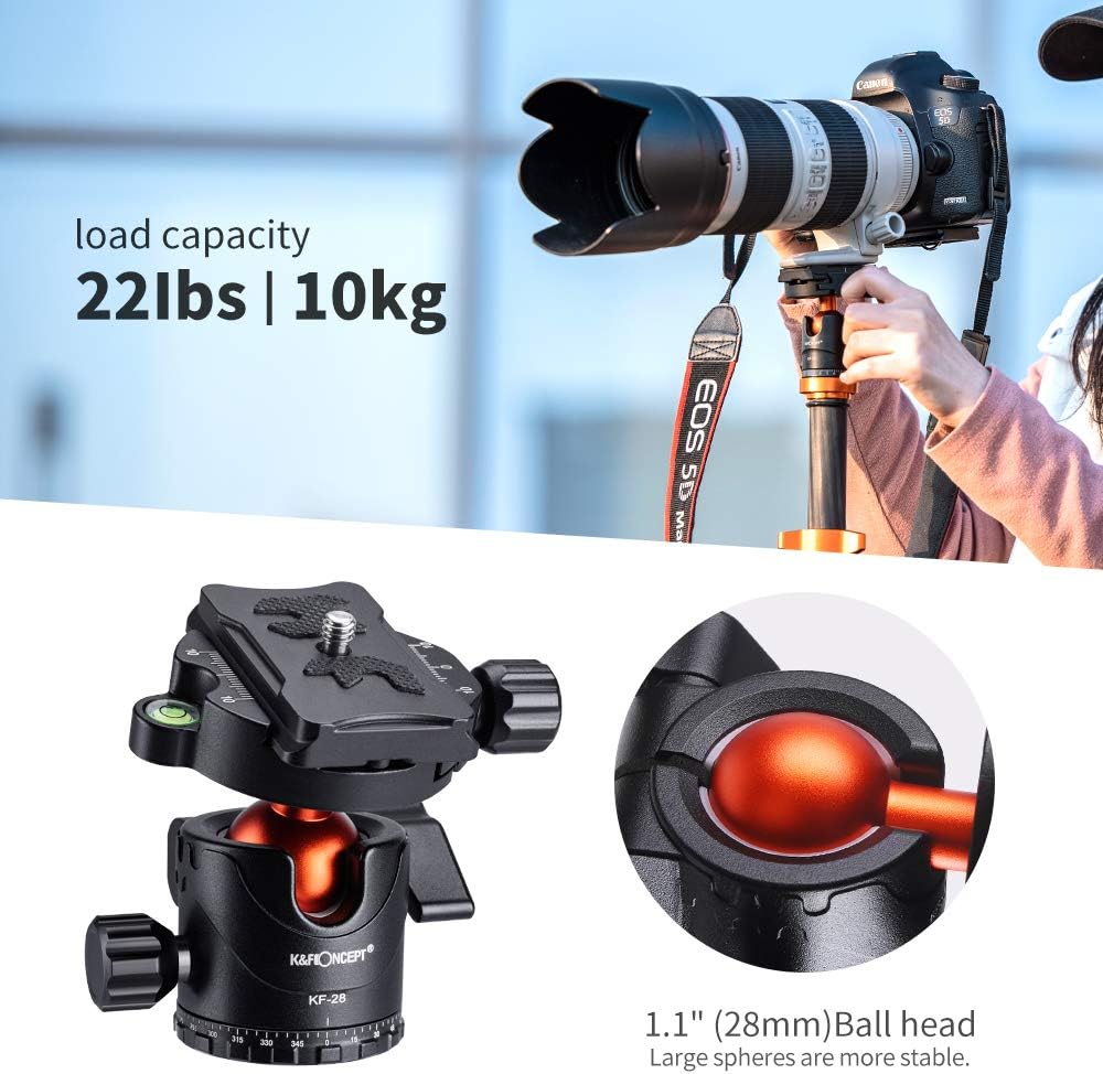 68" Carbon Fiber Camera Tripod with Metal Ball Head and Quick Release Plate M70370
