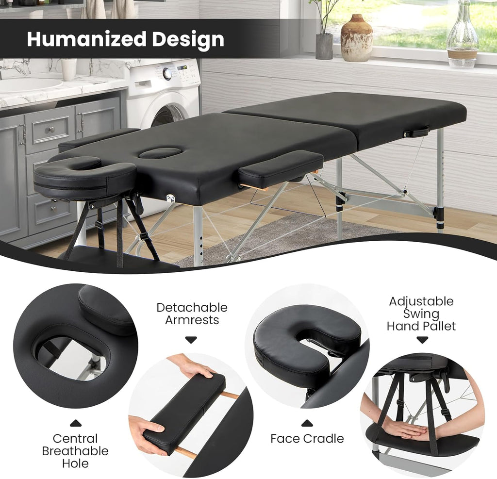 Black Portable Massage Table with Carrying Bag X731