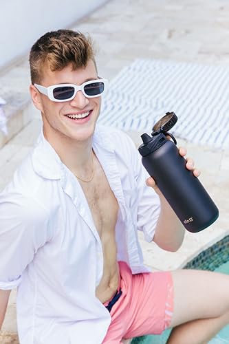 18oz Kids Stainless Steel Water Bottle with 2 Lids G40460
