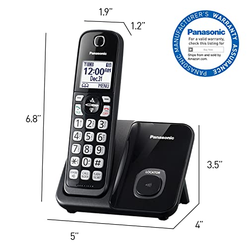 Black Cordless Phone System with 3 Handset S68155