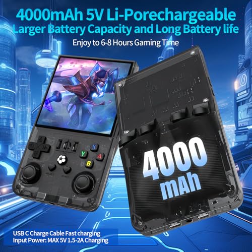 Retro Handheld Game Console with 64G Built-in 18000+ Classic Games, 4.0" IPS Screen (Black) P94822
