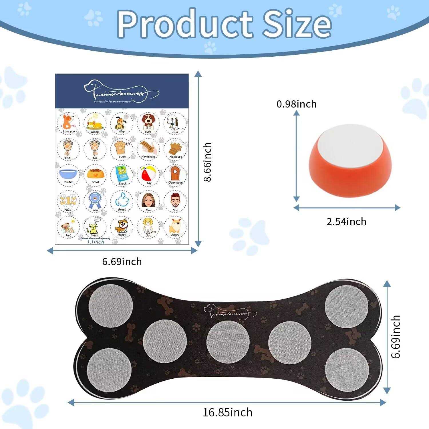 7 Dog Talking Button Set Recordable Training Buzzers Z14865