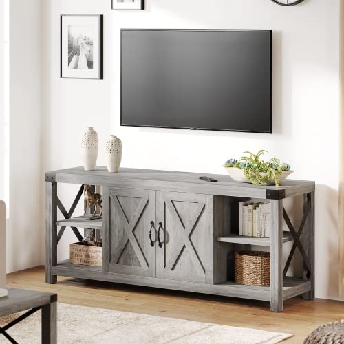 TV Stand with Barn Doors and Storage Cabinet U30859