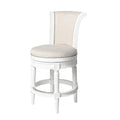 Reclaimed Oak Finish Ash Grey Fabric Upholstered Barstool with Back U82401
