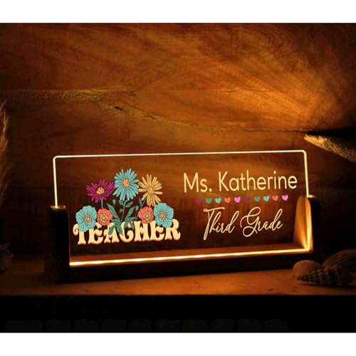 Teacher Desk Name Acrylic LED Light N3552