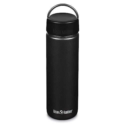 27oz Black Stainless Steel Water Bottle with Wide Loop Cap R751