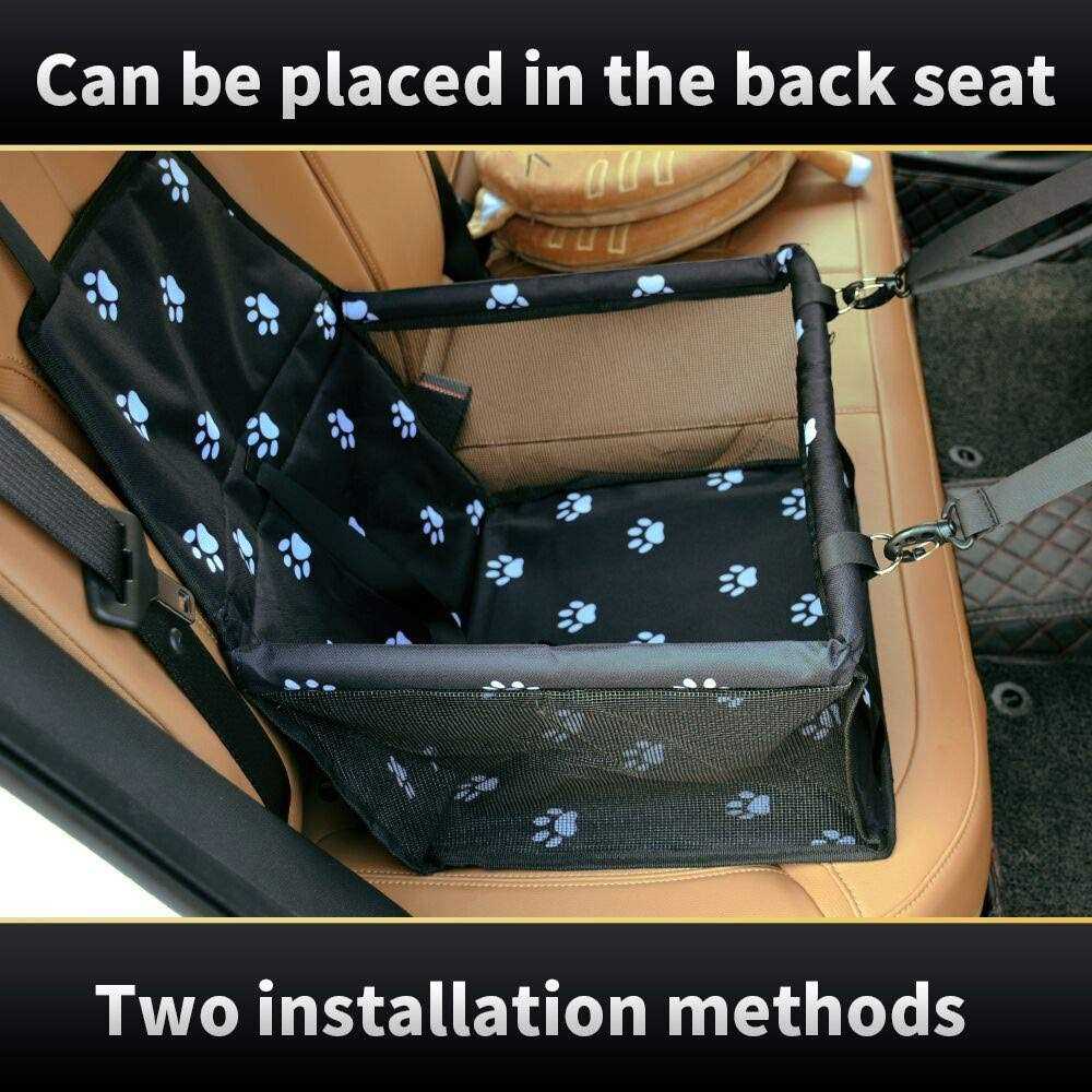 Dog Car Seat with Clip-On Safety Leash and PVC Support Pipe C687