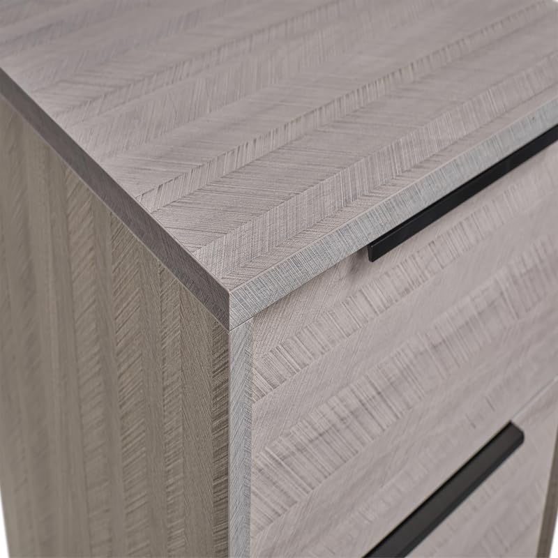 Antique Gray 2-Drawer Wooden Nightstand M122535