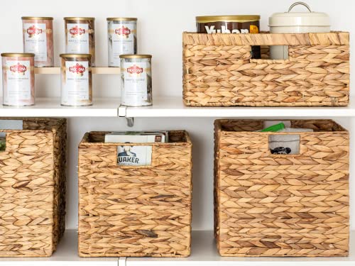 Natural Medium 4 Pack Wicker Storage Cubes with Liners H7631