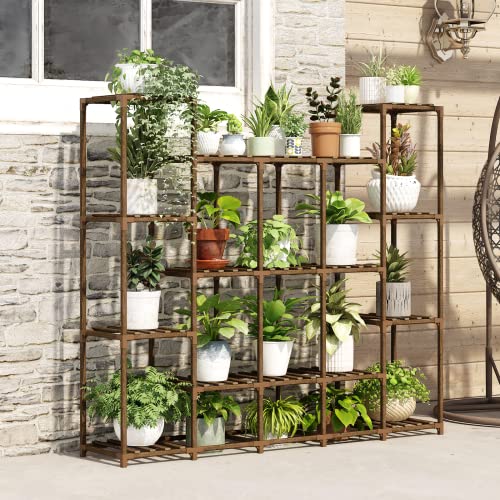 Large Wood Plant Stand for 17 Pots N16759