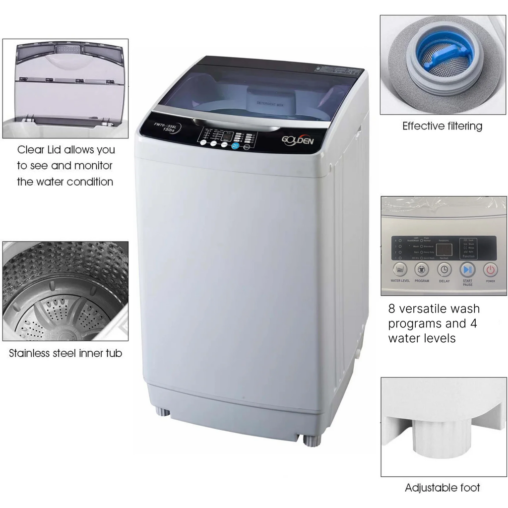 15.4 LB Portable Top Load Washing Machine with LED Display M6671
