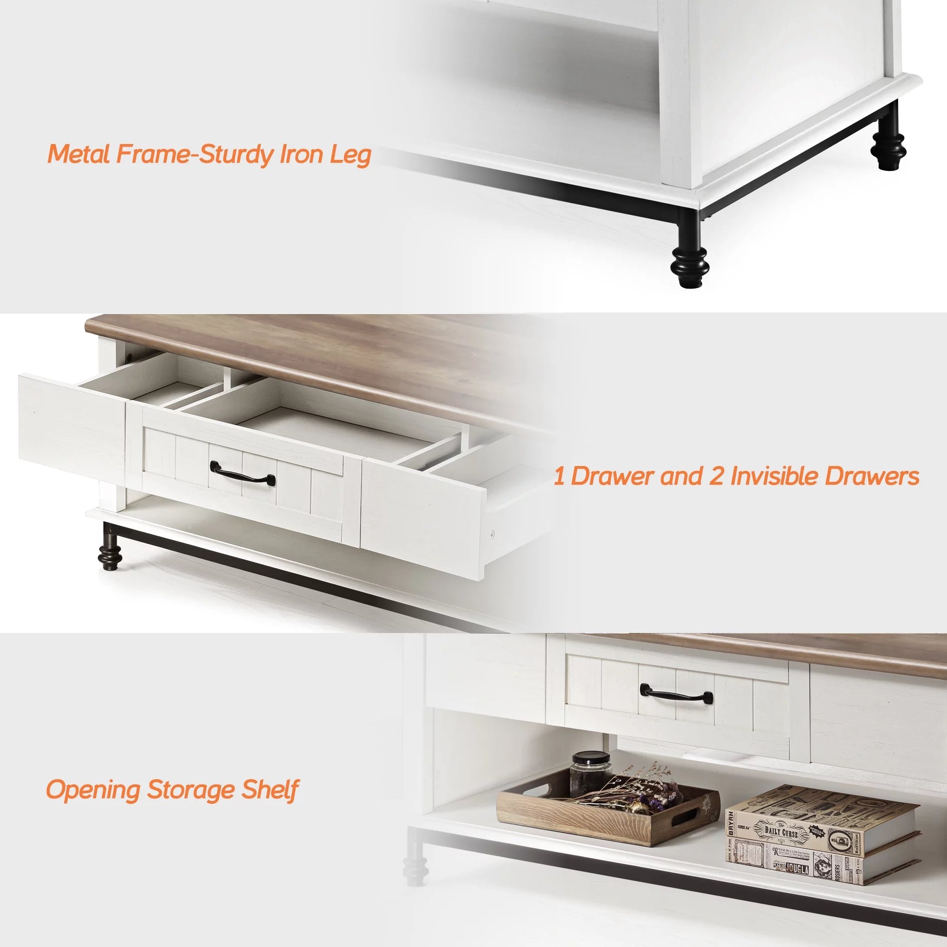 Large Rectangle Coffee Table with Drawer T15271
