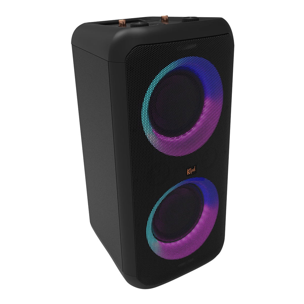 Bluetooth Wireless Party Speaker with Wired Microphone, RGB Lighting, Guitar Input, IPX4 Splash Resistance R821774