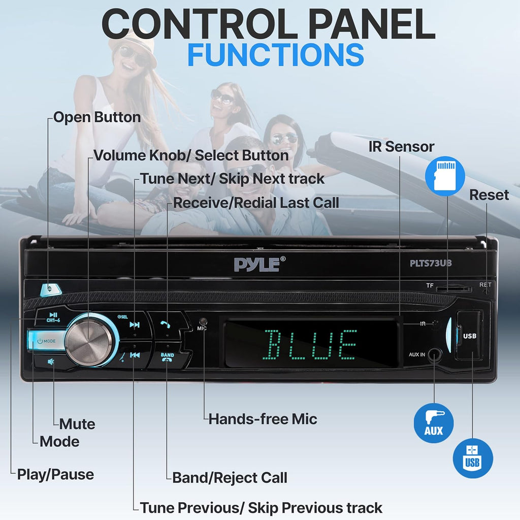 Single DIN 7" Touchscreen Multimedia Car Stereo Video Receiver S45454