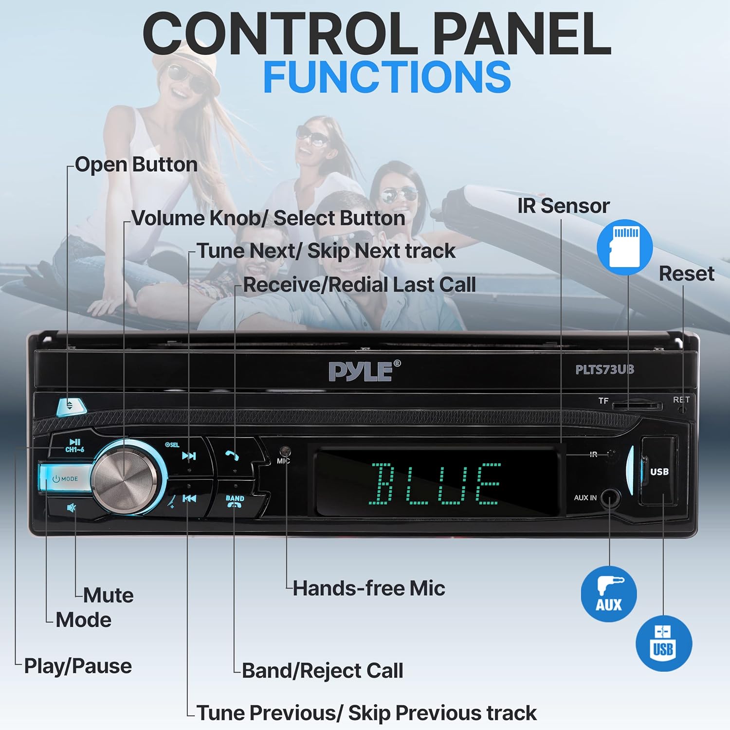 Single DIN 7" Touchscreen Multimedia Car Stereo Video Receiver S45454