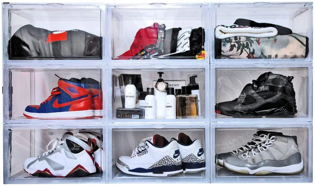 Clear Plastic Stackable Shoe Storage Box (PACK OF 2) E596