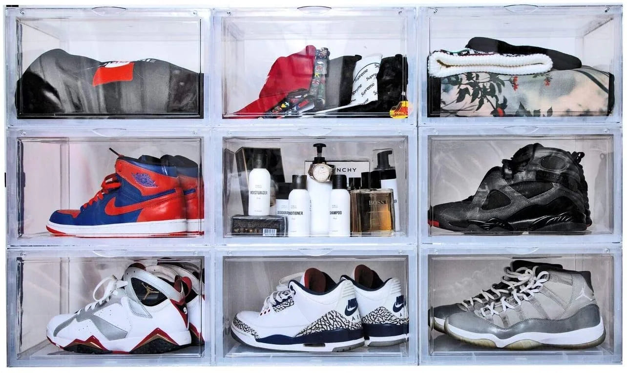 Clear Plastic Stackable Shoe Storage Box (PACK OF 2) E596
