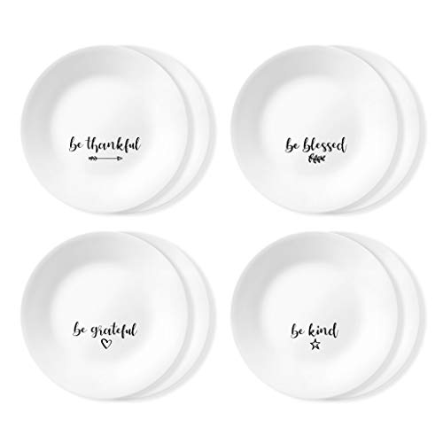 18-Piece Service for 6 Dinnerware Set, White Triple Layer Glass F852466