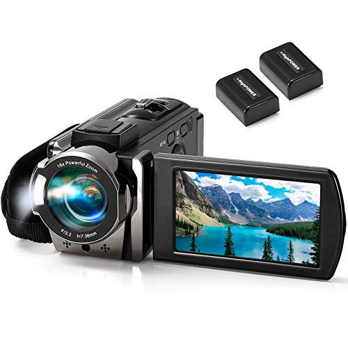 Black 24MP Full HD 1080P Camcorder with 2 Batteries C2404