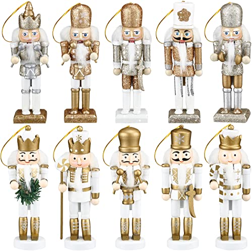 10 Pcs Wooden Nutcracker Ornaments 5 Inch T1031