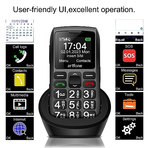 Black Big Button Cell Phone Unlocked LTE P756
