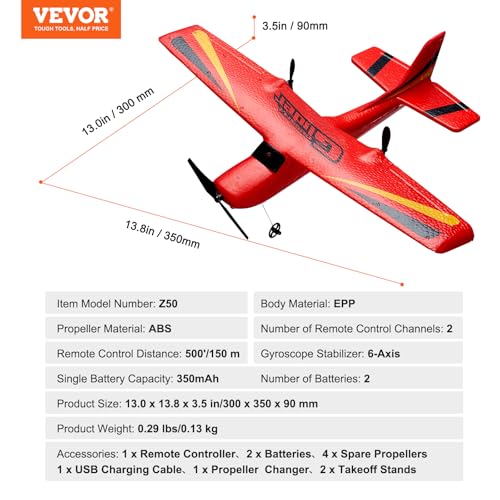 Red 2.4GHz 2 Channel Remote Control Aircraft with 2 Batteries O281