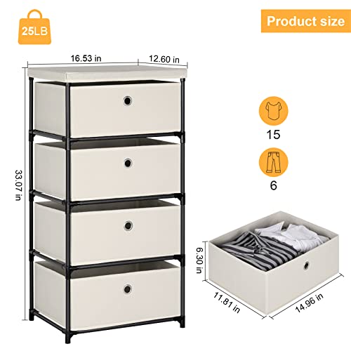 Blue Fabric 4 Drawer Storage Chest O517
