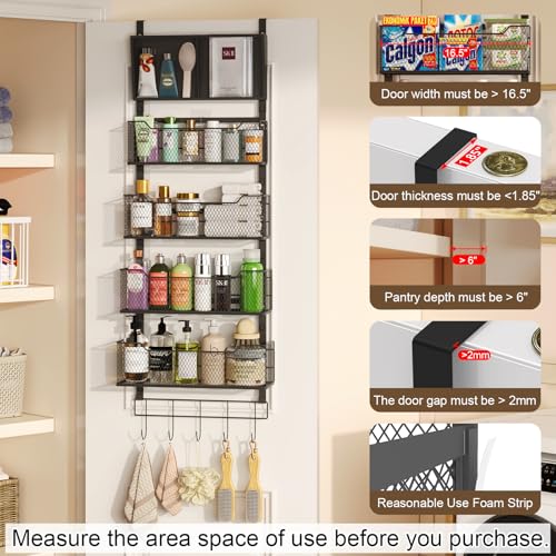 White Over The Door Organizer with PVC Pocket and 4 Metal Baskets R5541