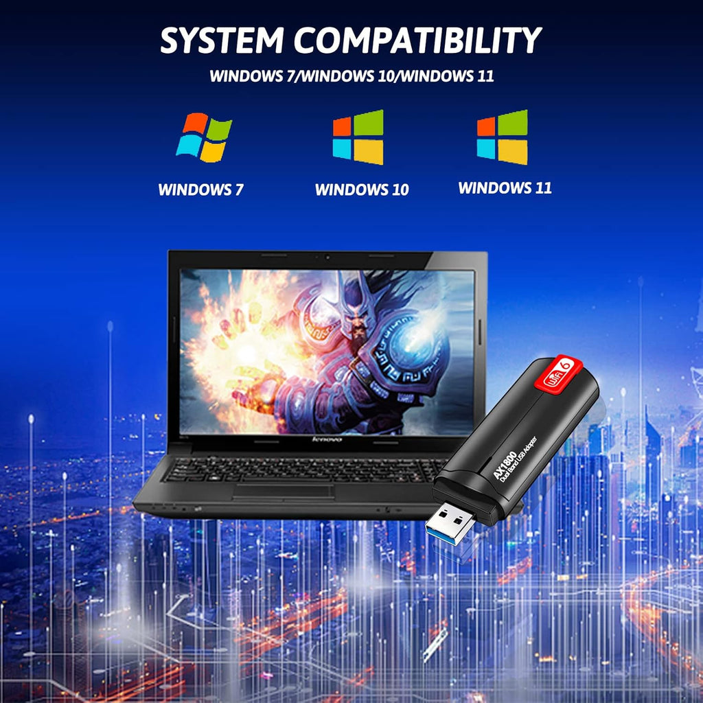 AX1800Mbps Dual Band USB 3.0 WiFi 6 Adapter Pack of 2 P585
