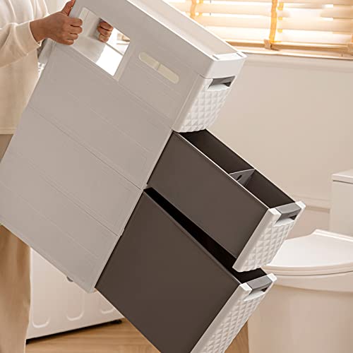 Slim Storage Tower with Wheels Drawer Cart V330