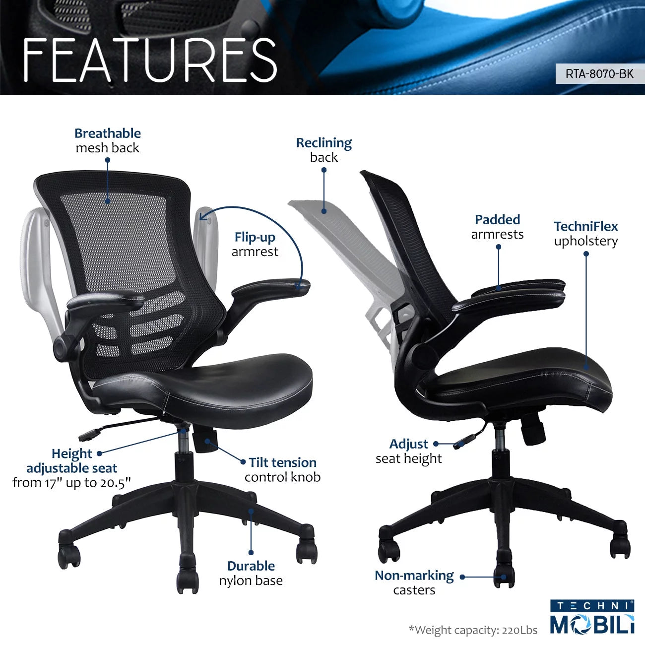 Black Mesh Executive Office Chair X666