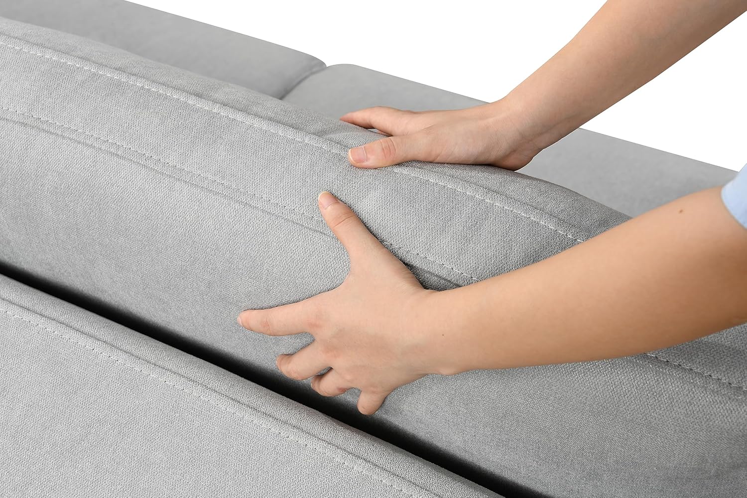 Light Gray Queen Sleeper Sofa Bed with Pullout Bed Z29480