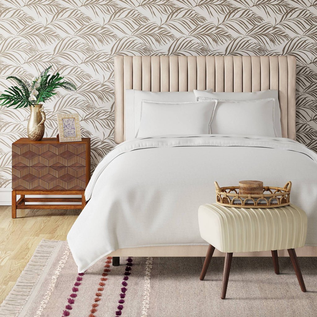 Cream Velvet Queen Headboard A46157