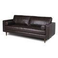 Dark Brown Leather Sofa With Tufted Seat And Back S24235