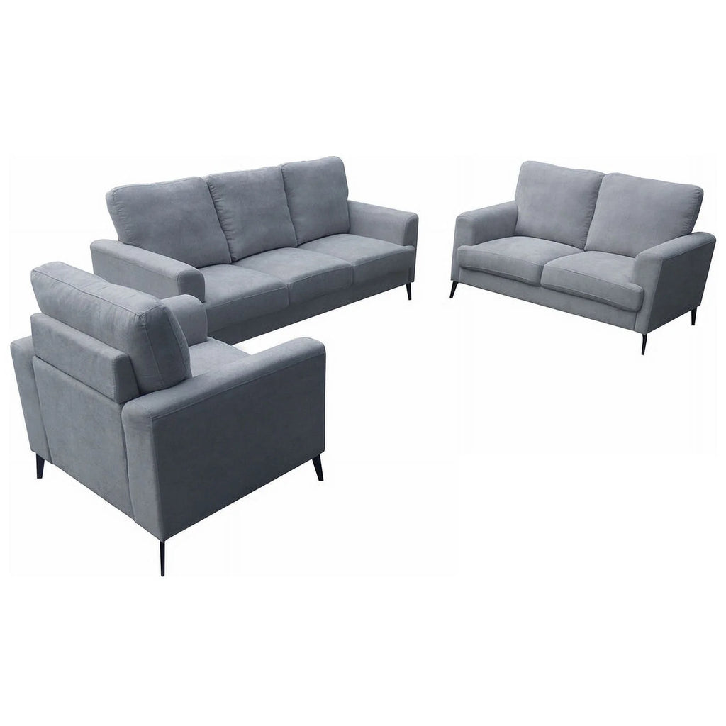 Gray Chenille Sofa Loveseat Chair Set P66248