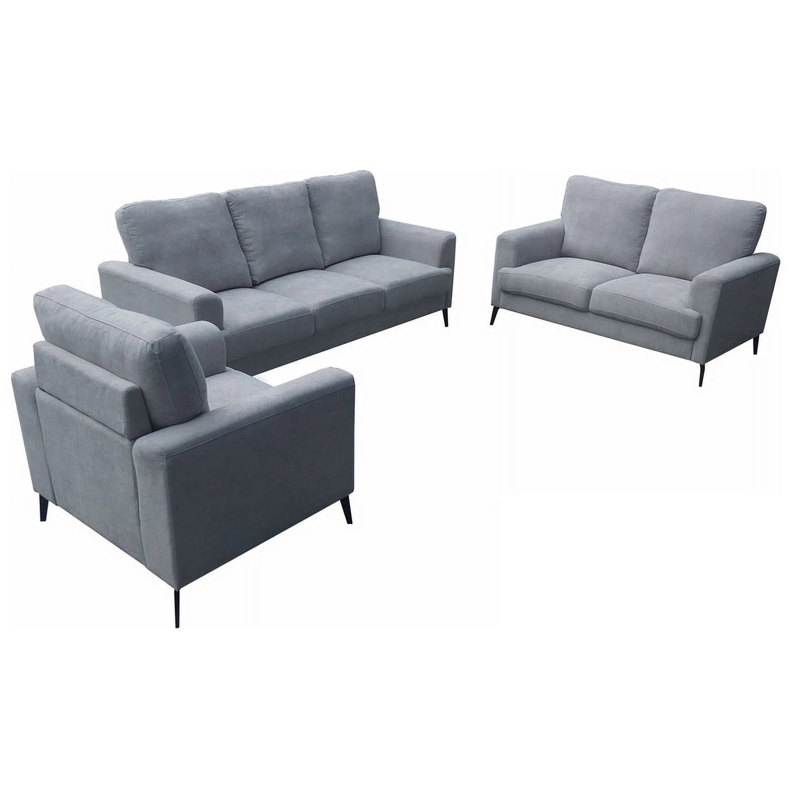 Gray Chenille Sofa Loveseat Chair Set P66248