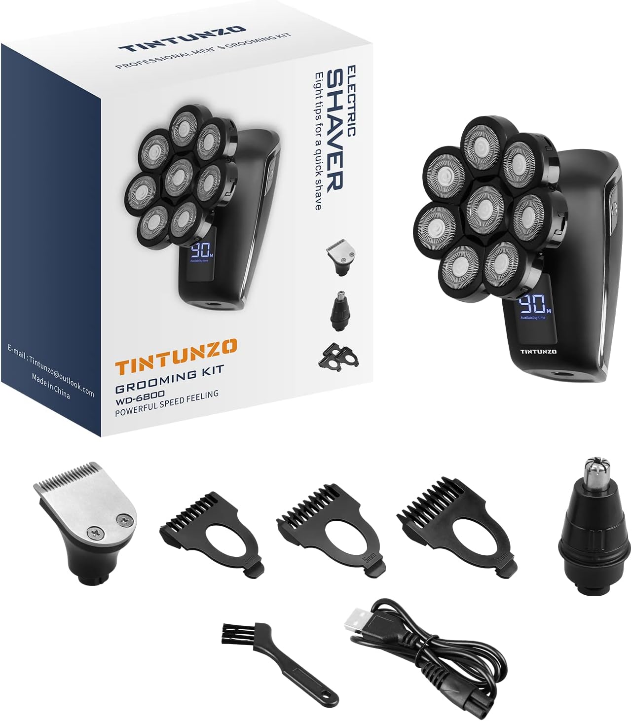Electric Head Shaver, Cordless, Rechargeable, Pack of 2 B292508
