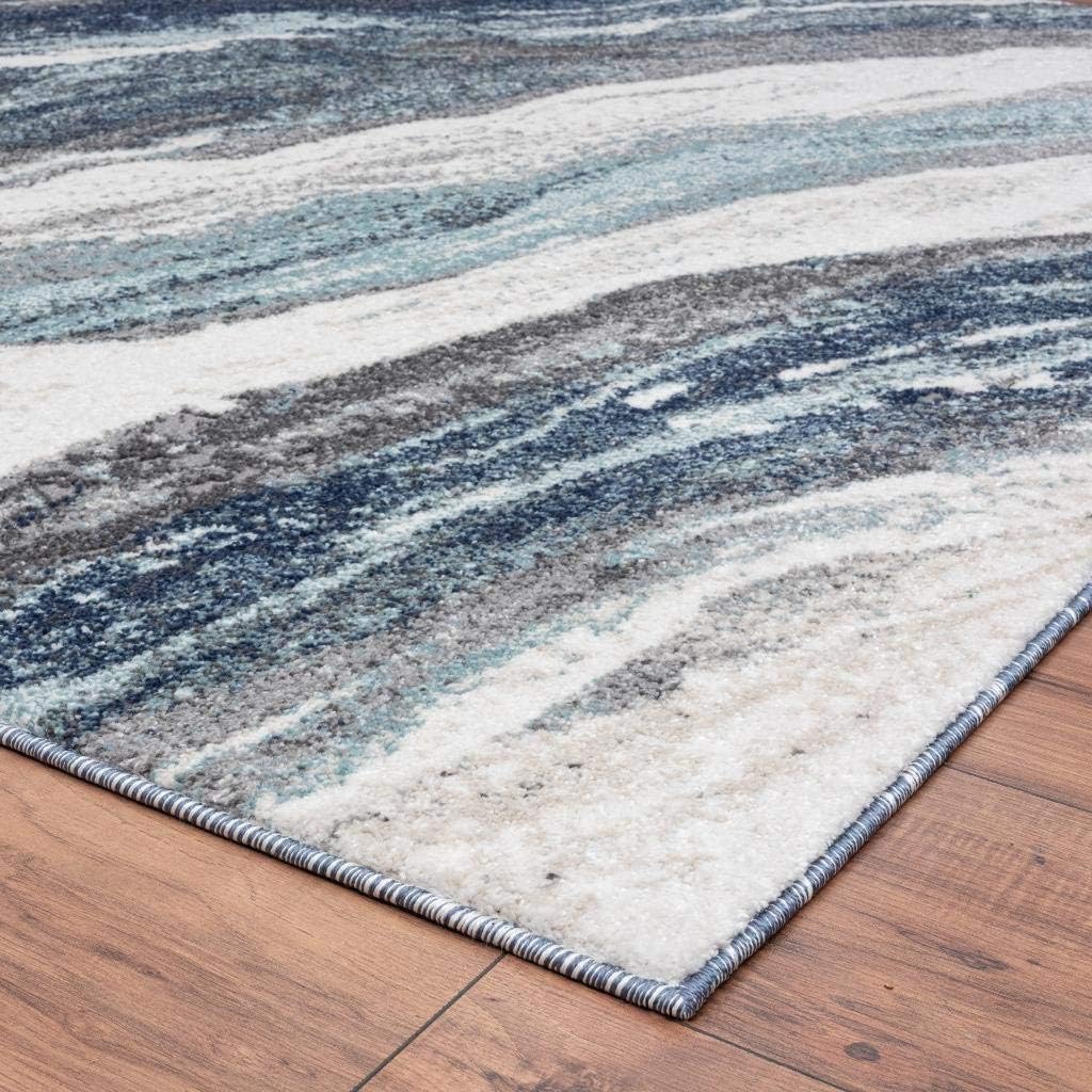 Blue 8x10 Art Deco Area Rug S106