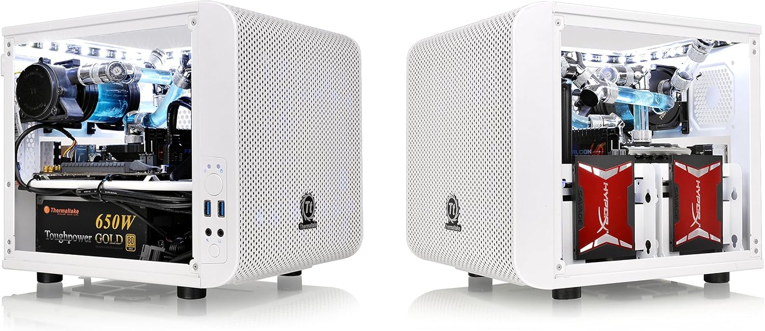White Mini ITX Cube Computer Chassis Y597360