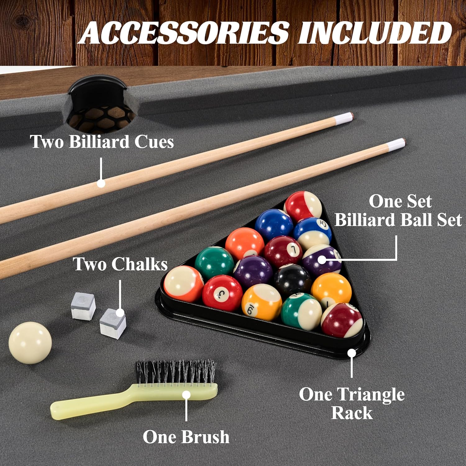 5.5' Drop Pocket Table with Pool Ball and Cue Stick Set I728727