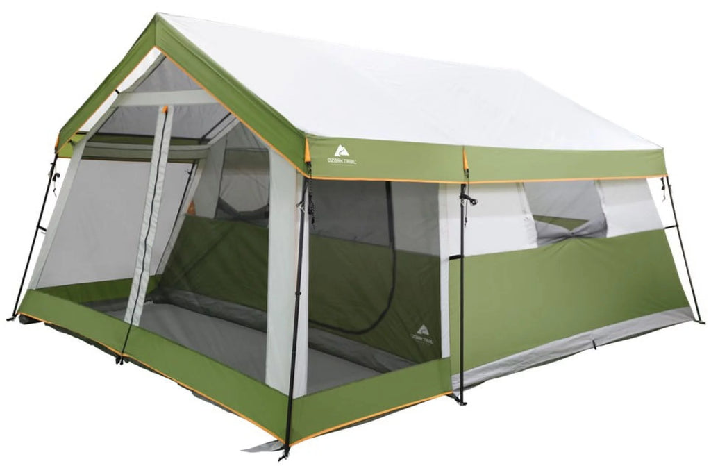8-Person Family Cabin Tent with Screen Porch, Green X893395