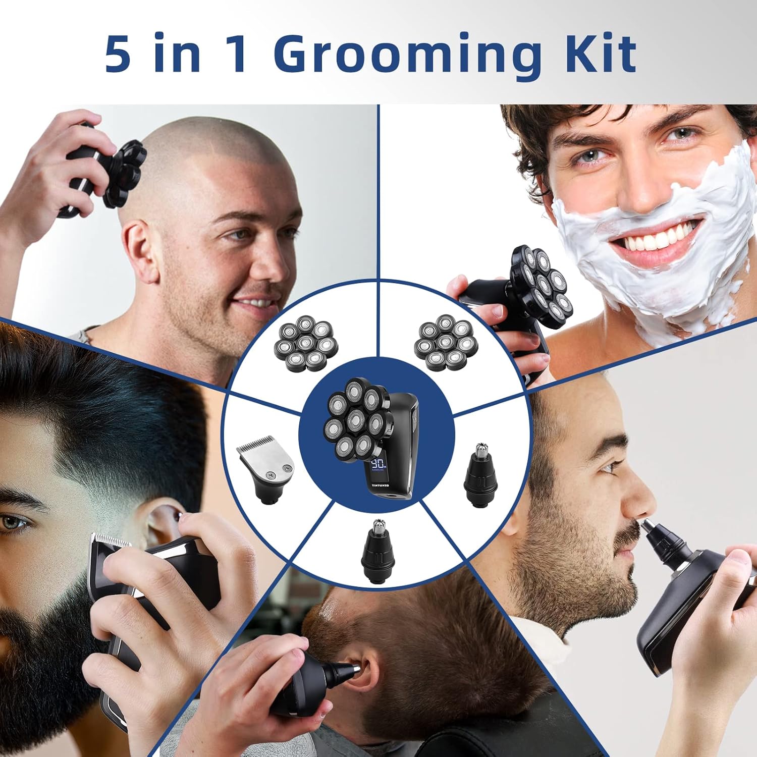 Electric Head Shaver, Cordless, Rechargeable, Pack of 2 B292508