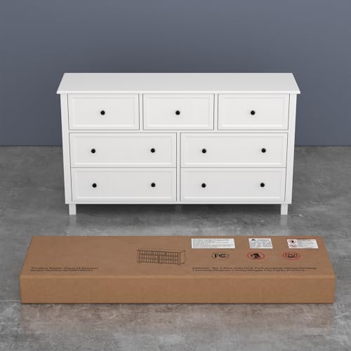 White 7 Drawer Dresser J1166