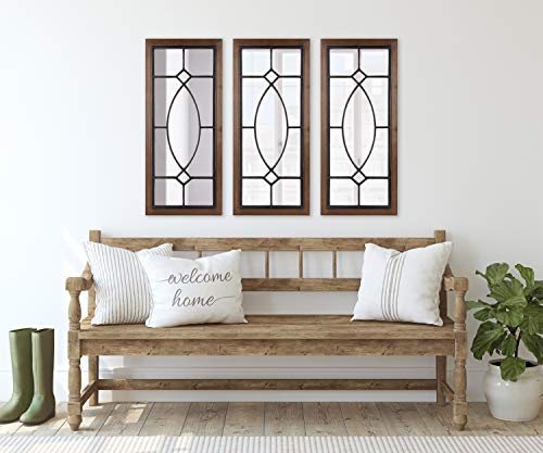 Black Wood and Metal Framed Wall Mirror E674046