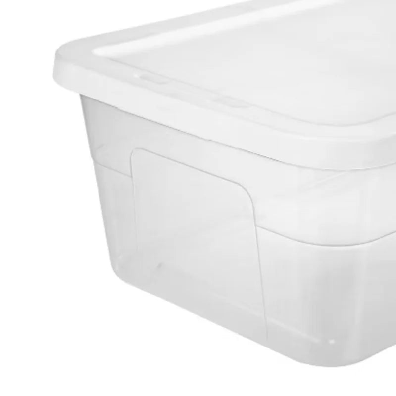 16qt Clear Storage Box with White Lid G815
