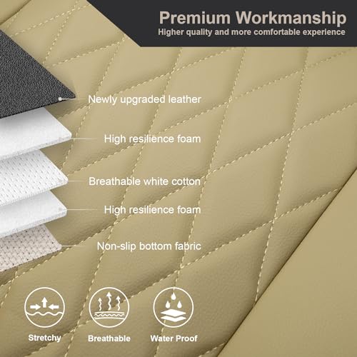 2pcs Front Car Seat Covers, PU Leather (Black) P90470