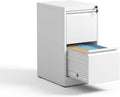 White 2 Drawer Metal Vertical File Cabinet D4335