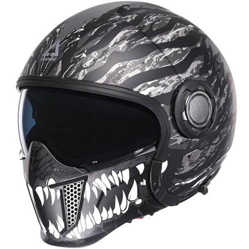 Full Face Motorcycle Helmet, Dual Visor with Internal Tinted Sunshield, Black, L J476162