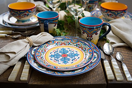 16 Piece Dinnerware Set, Service for 4, Multicolor Z158888