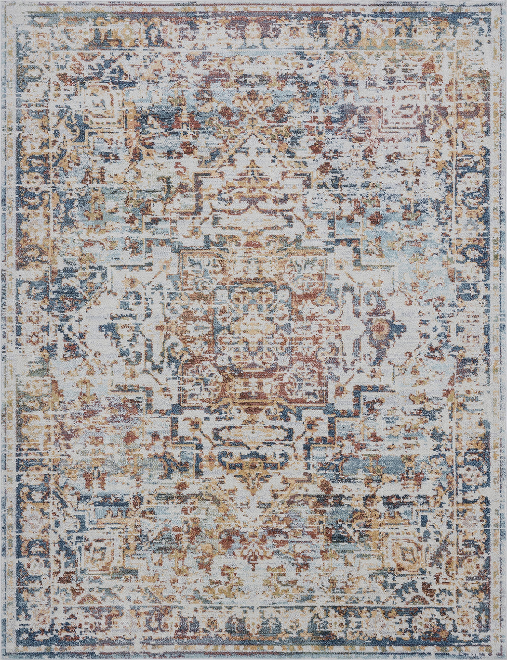 5x7 Area Rug Navy Cream D793954